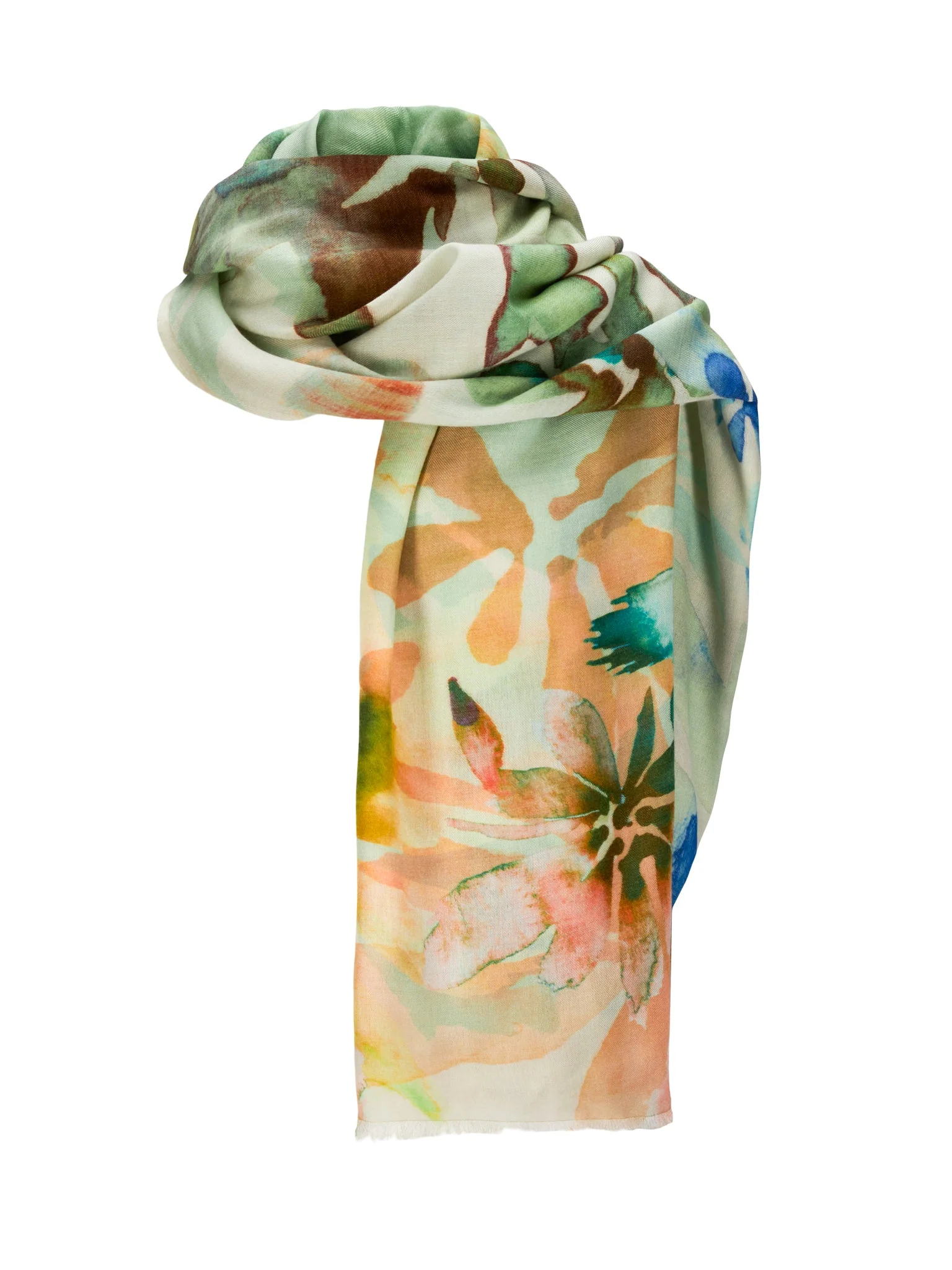 Aqua Flower Scarf Multi - Image 2