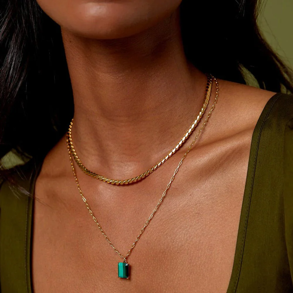 Flat Twist Chain Necklace Pale Gold - Image 2