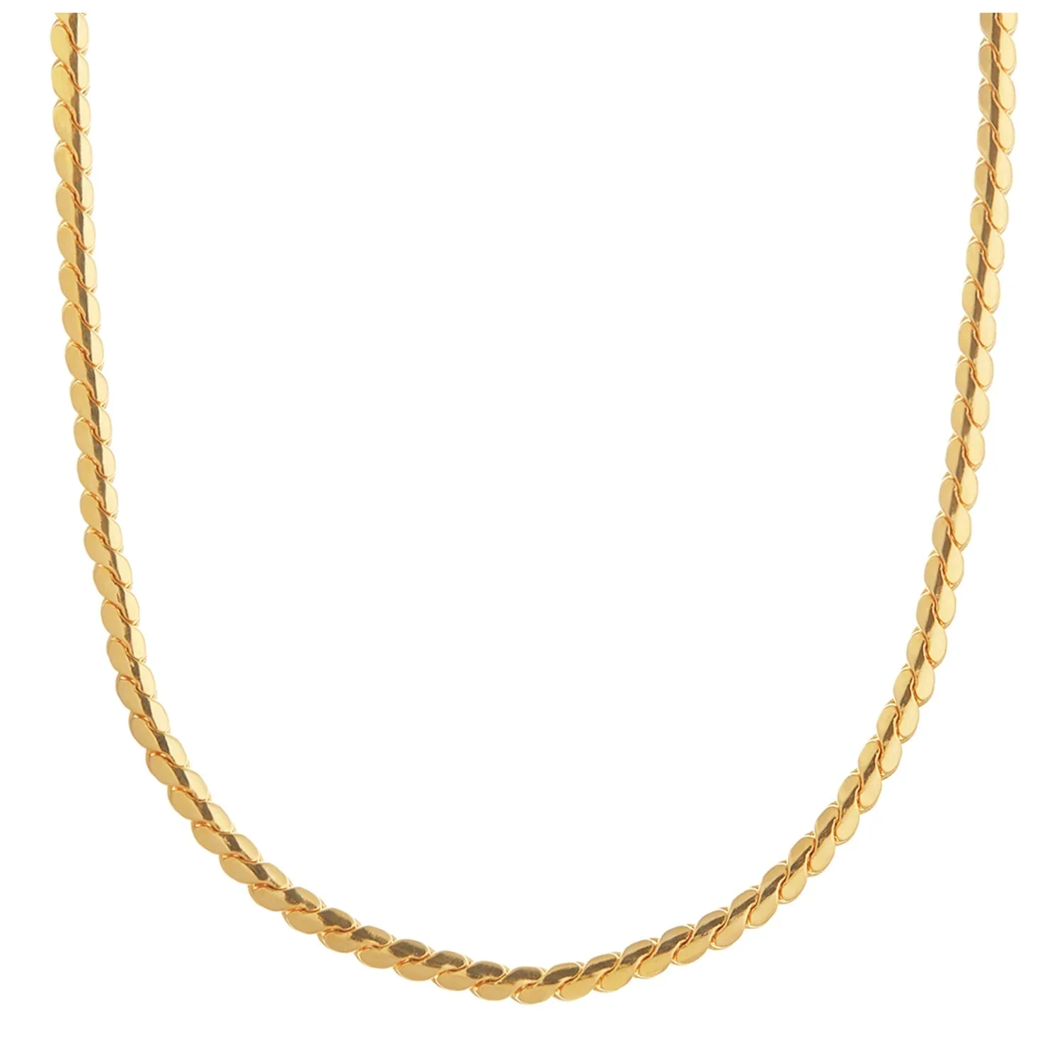 Flat Twist Chain Necklace Pale Gold - Image 4
