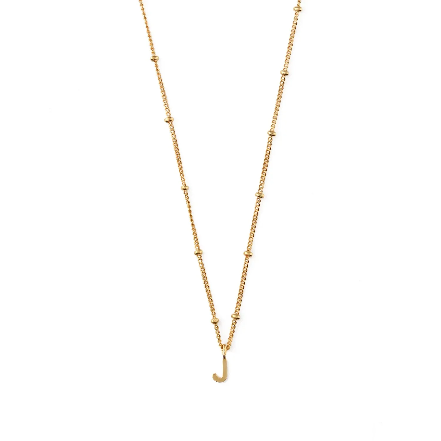 Initial J Satellite Chain Neck Pale Gold