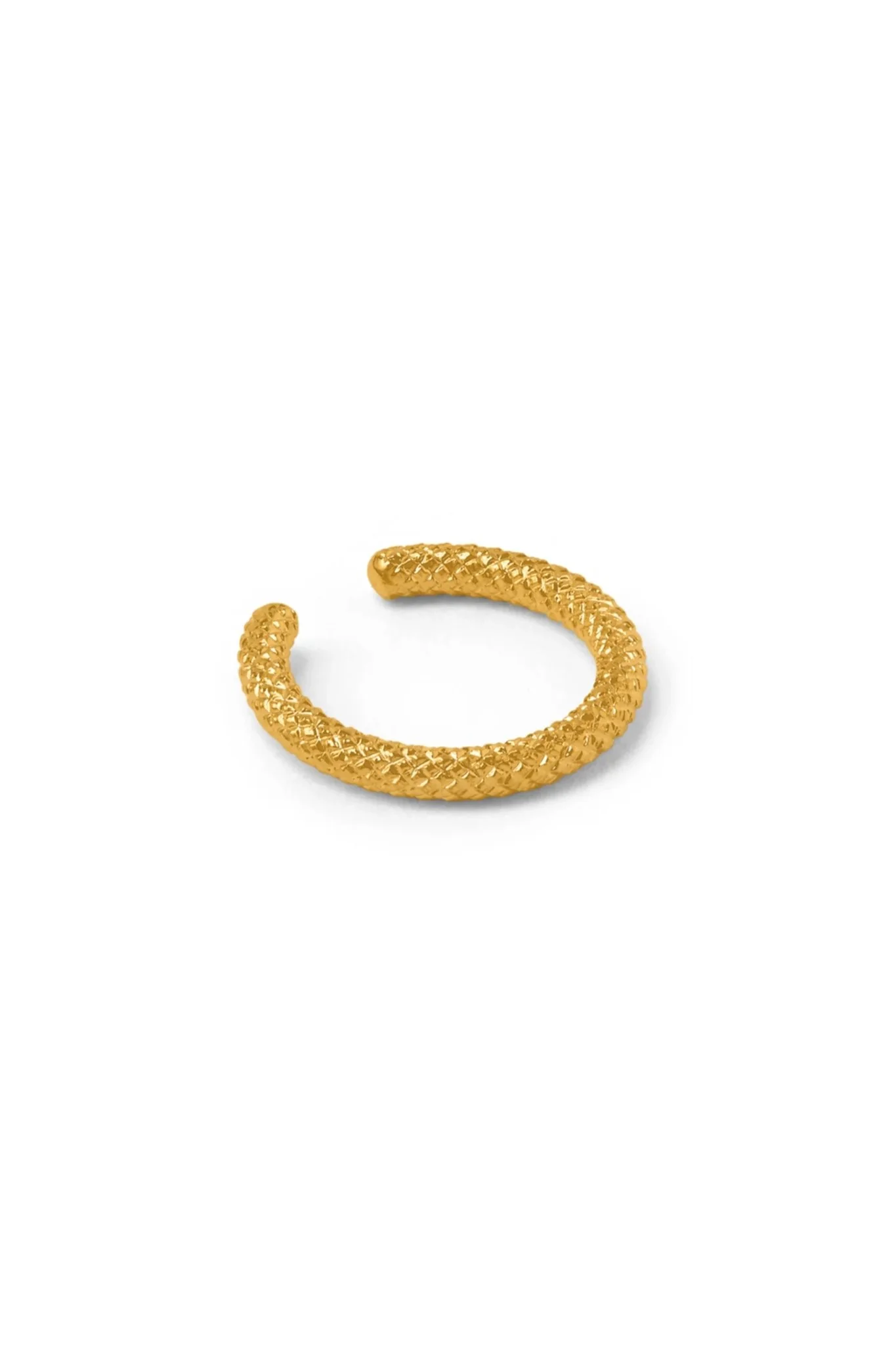 Snake Textured Ear Cuff Pale Gold