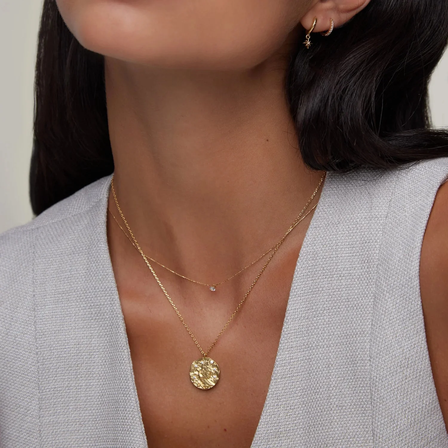 Libra Zodiac Necklace Pale Gold - Image 2