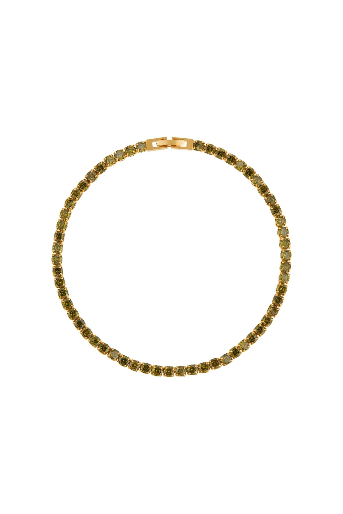 Peridot Tennis Bracelet Pale Gold