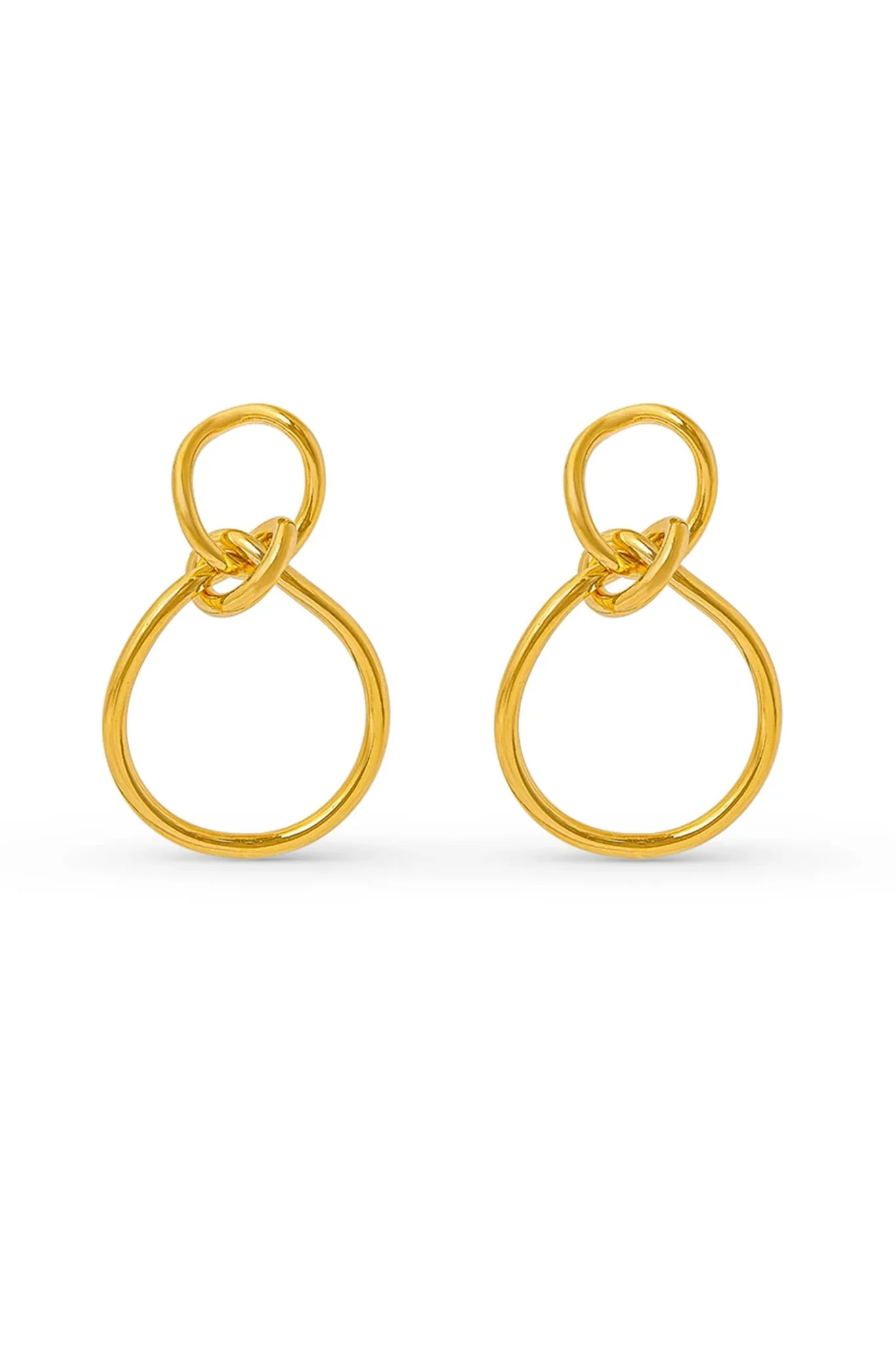 Statement Interlocking Knot Earrings Pale Gold