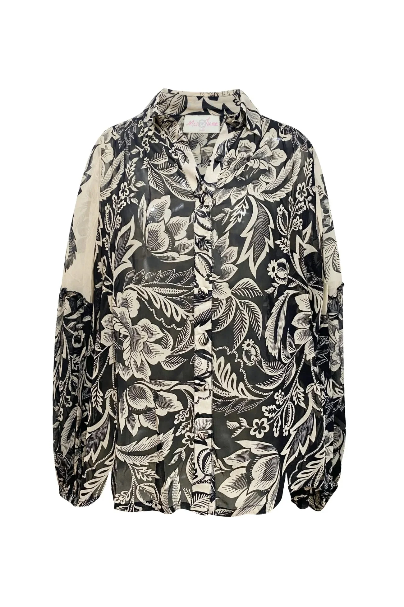 Garance Shirt Black Beige - Image 2