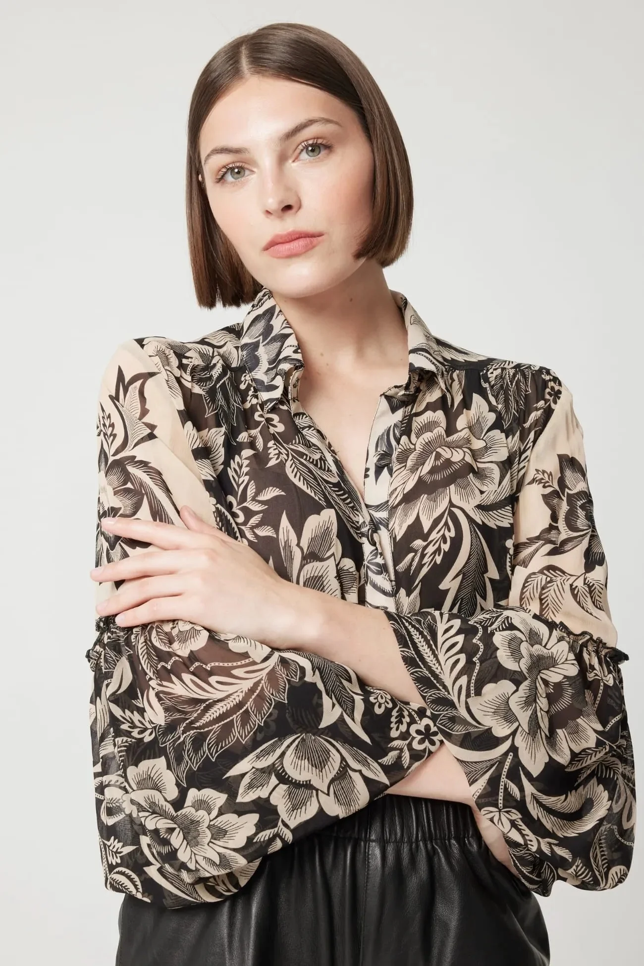 Garance Shirt Black Beige - Image 4