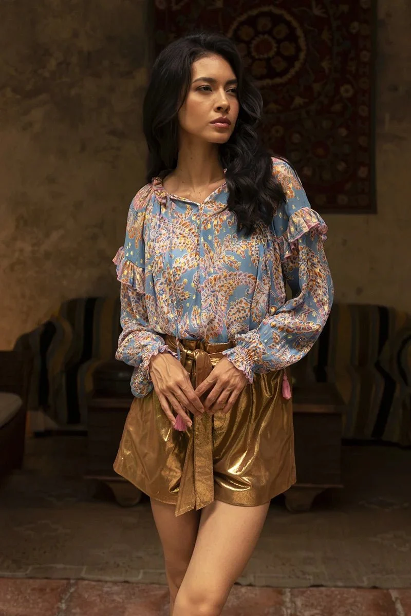Renata Blouse Blue - Image 2