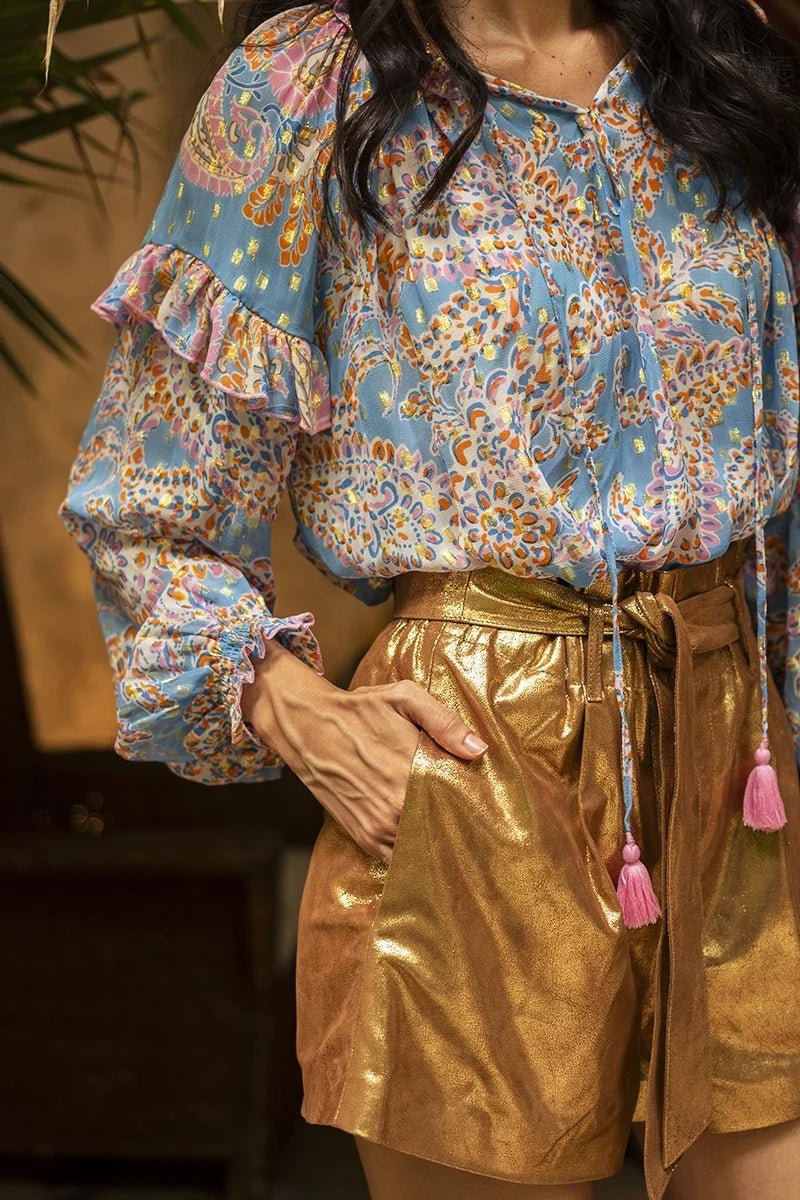 Renata Blouse Blue - Image 3