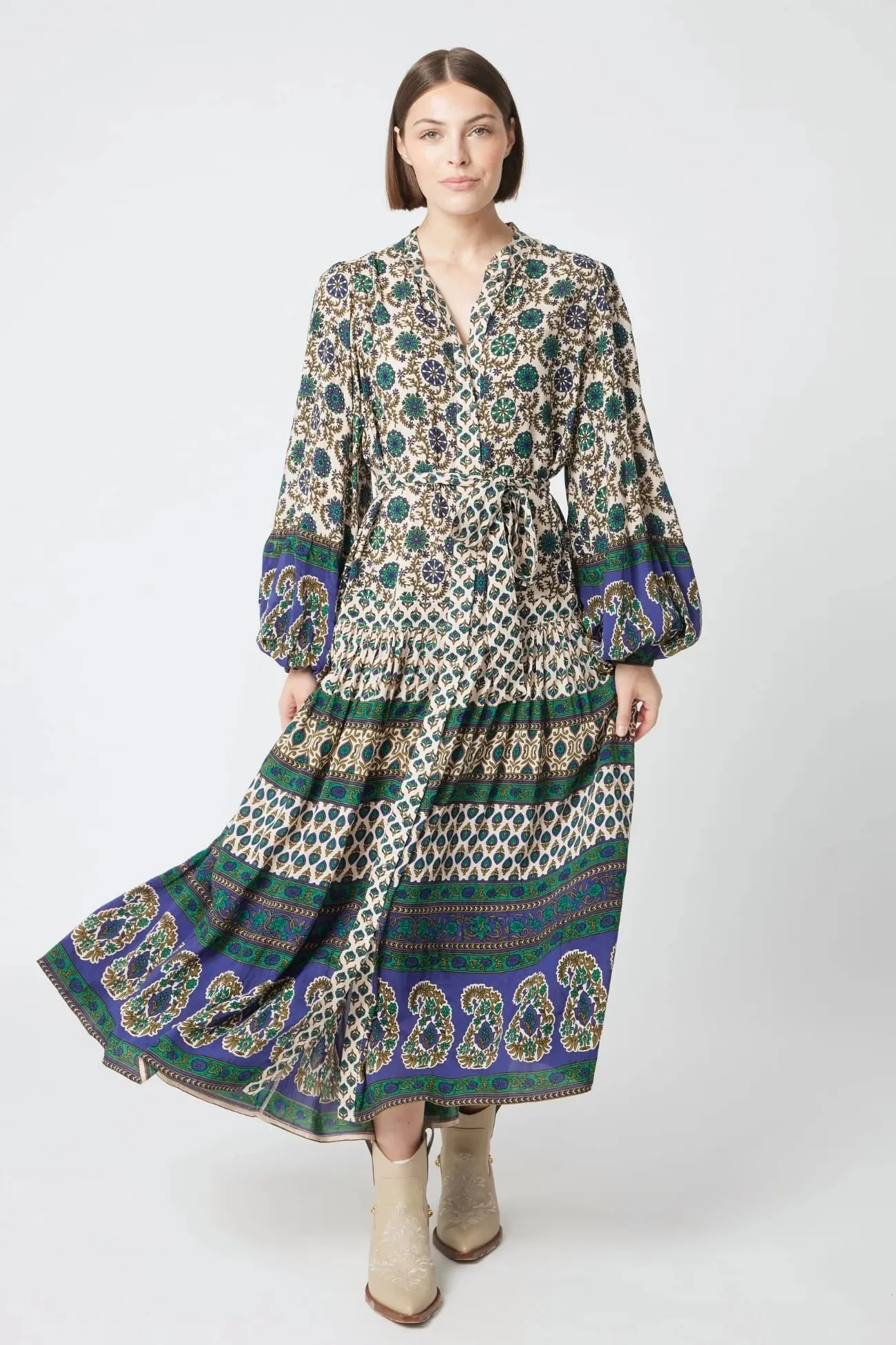 Eleonore Dress Green/Purple - Image 4