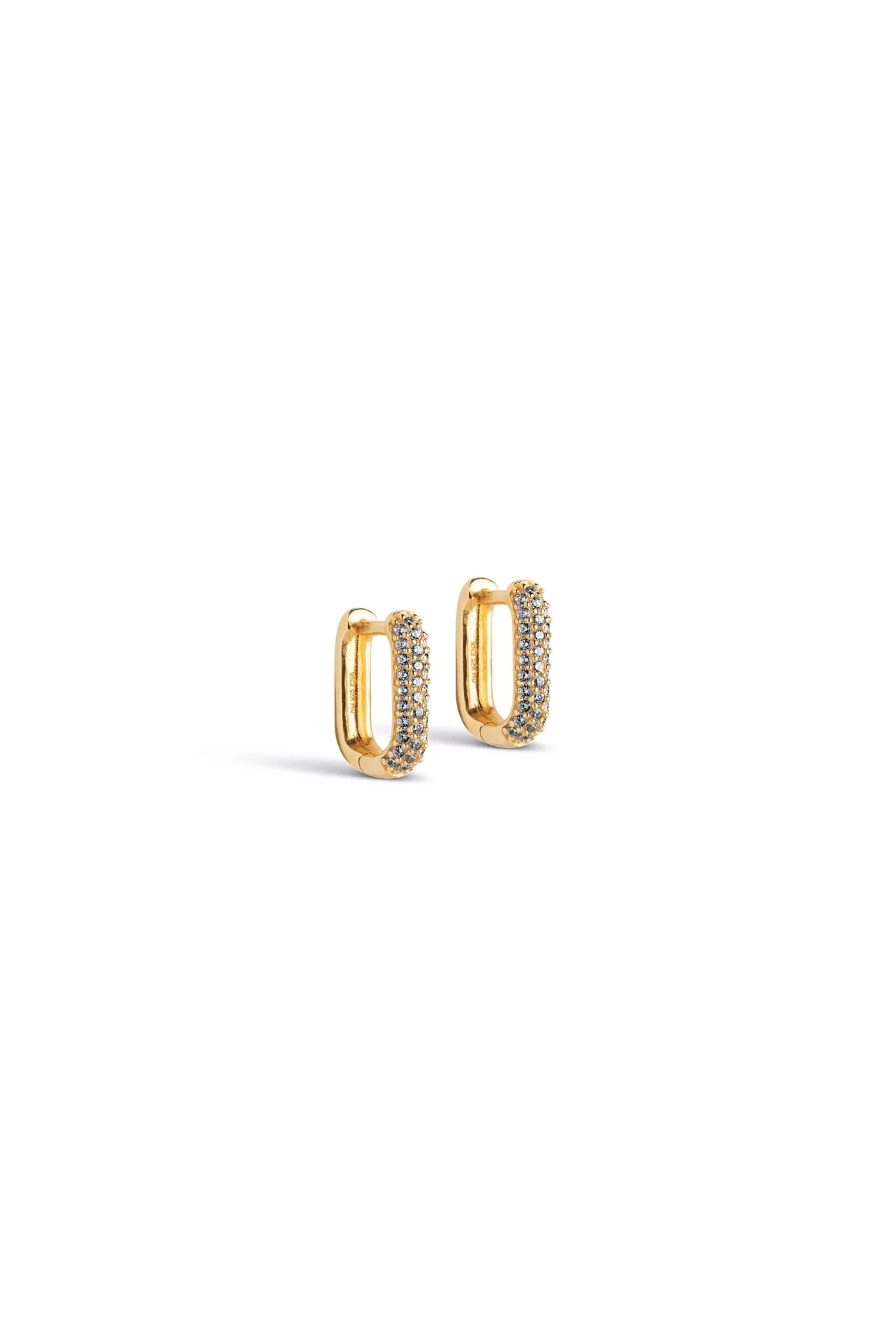 Sparkling Square 12 Mm Earrings Clear Cz