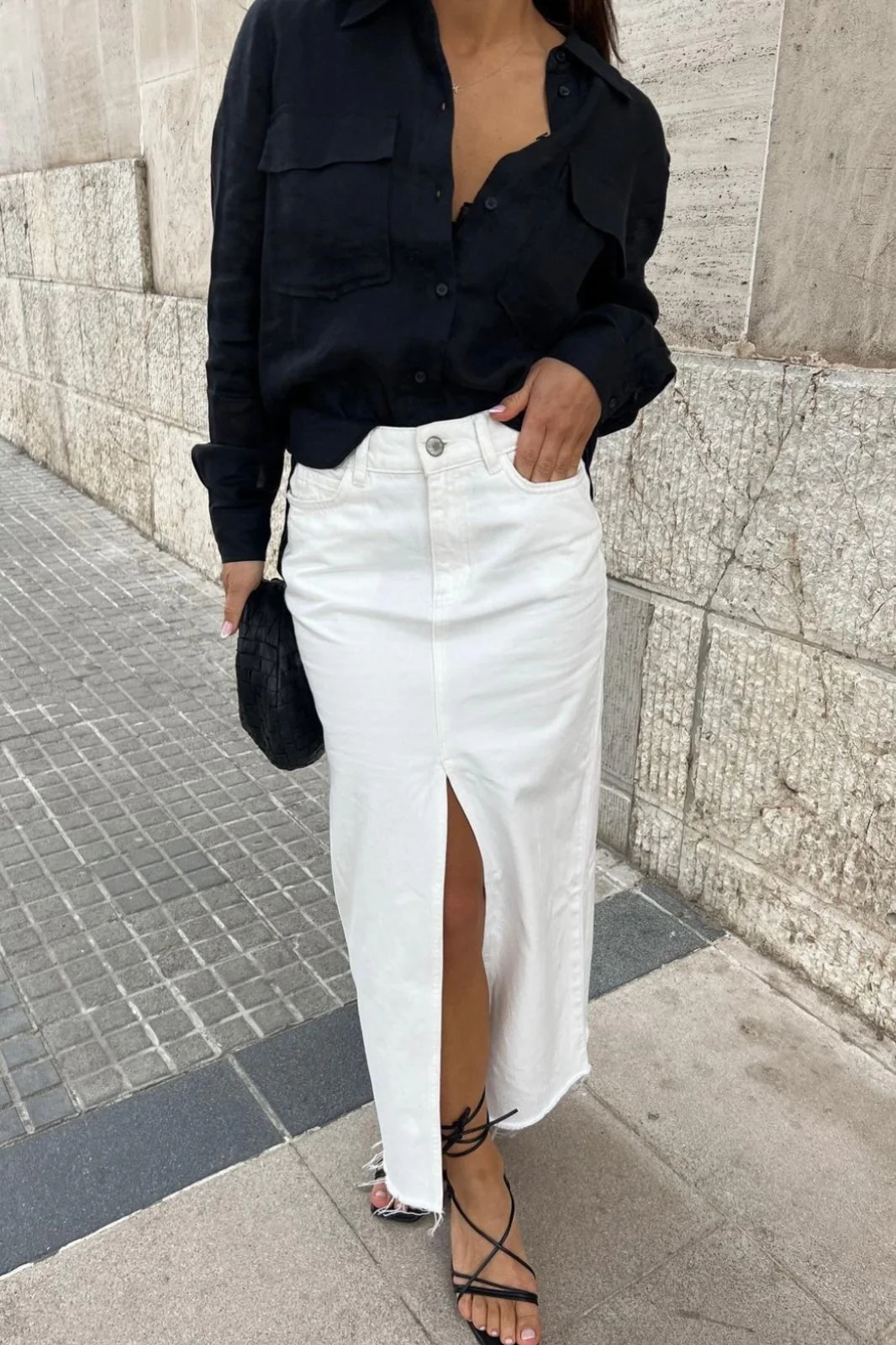 Gemma Rigid Denim Skirt Off White - Image 3