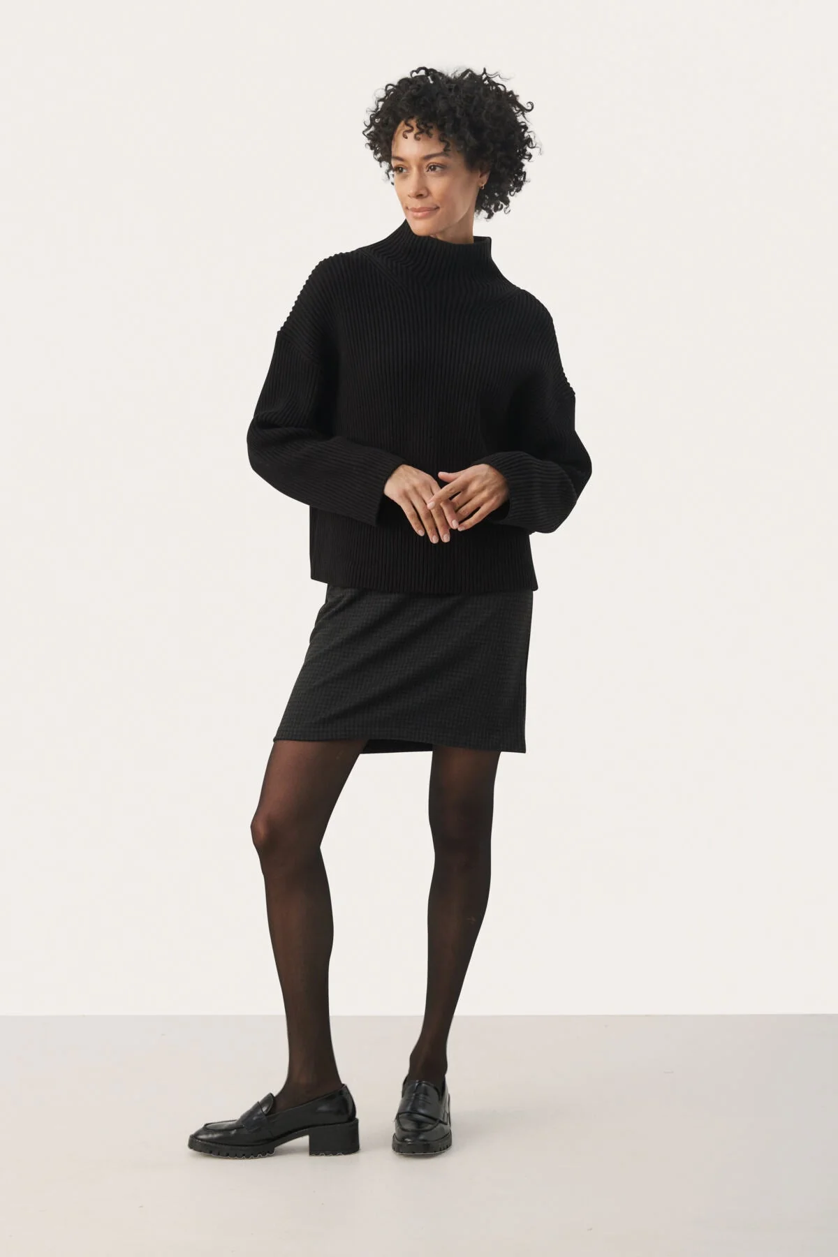 Corinnepw Skirt Dark Grey Check - Image 7