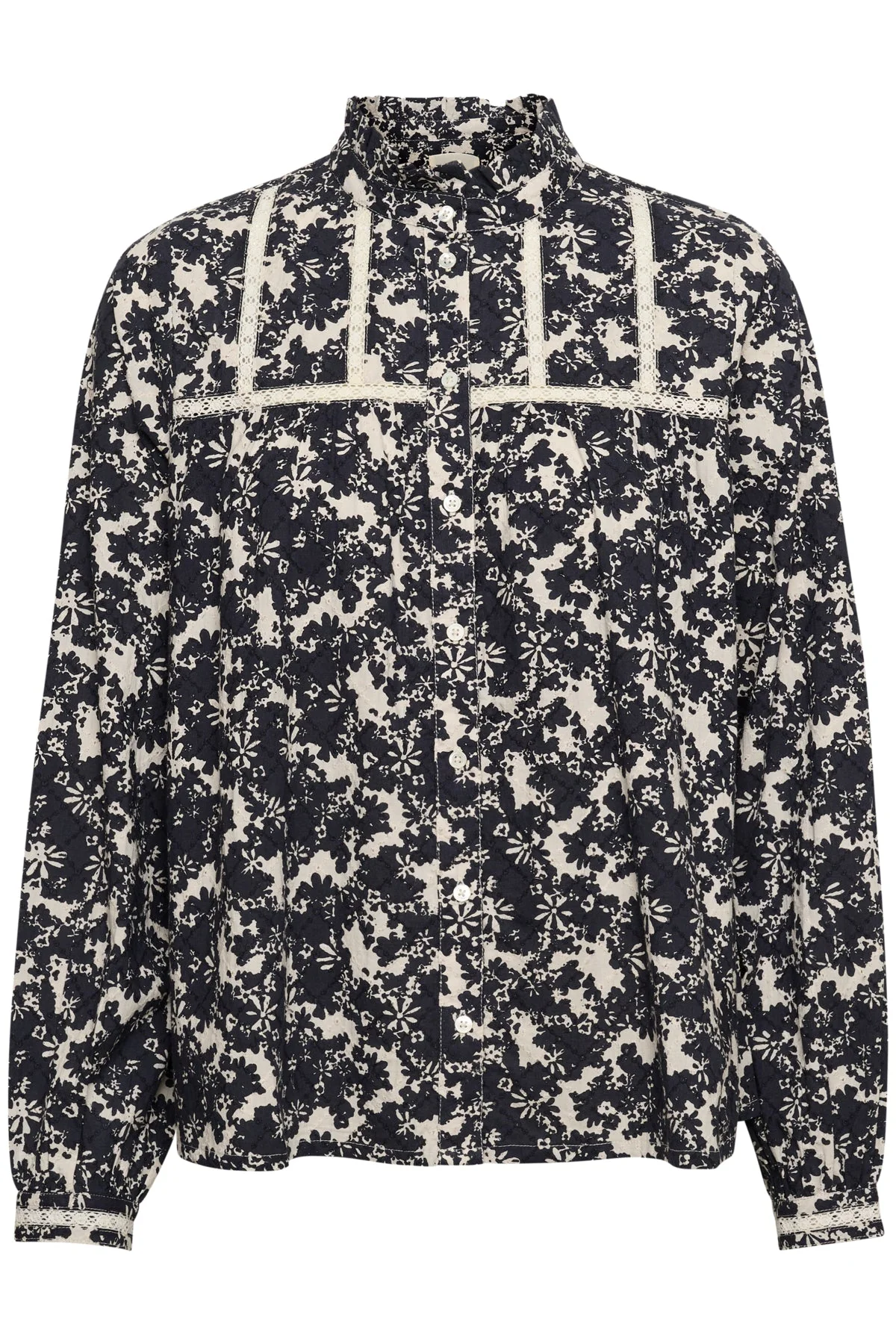 Leolupw Shirt Dark Navy Contrast Flower - Image 2