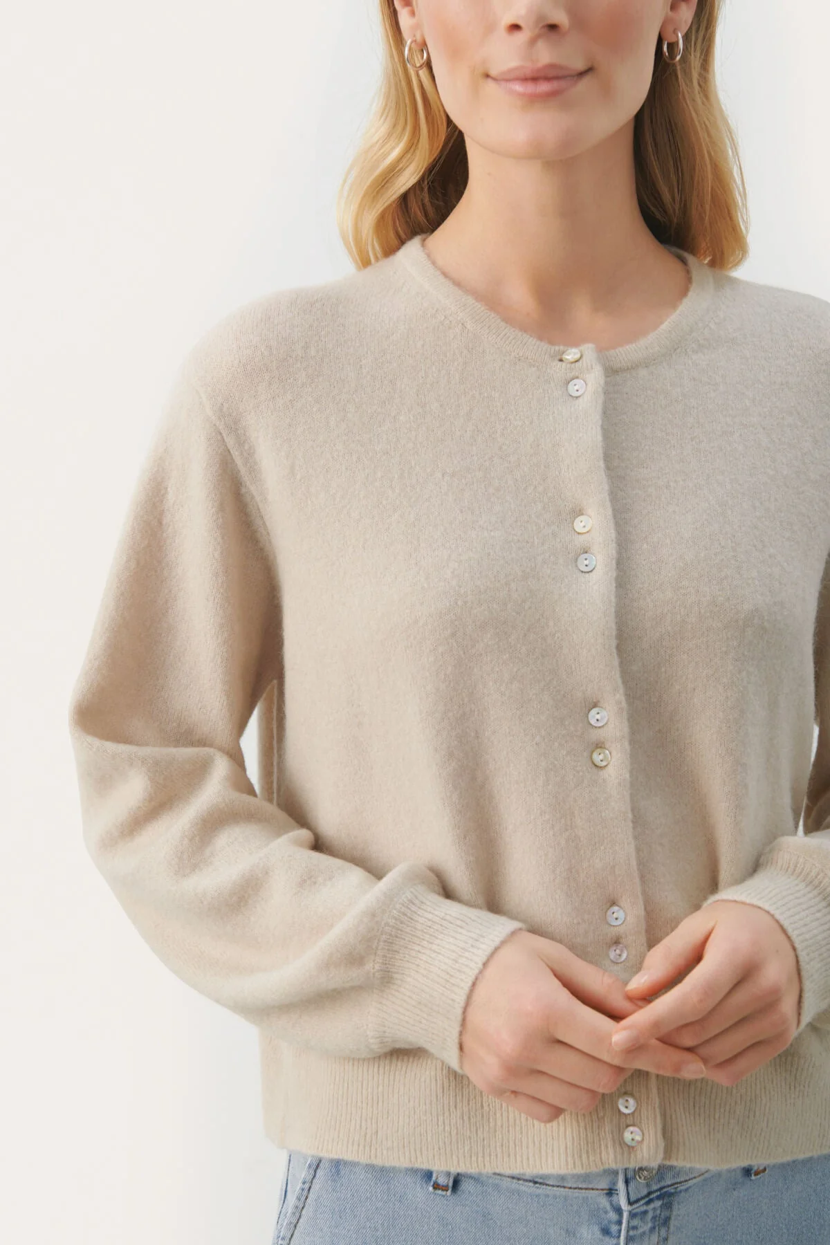 Ninellpw Cardigan French Oak Melange - Image 7