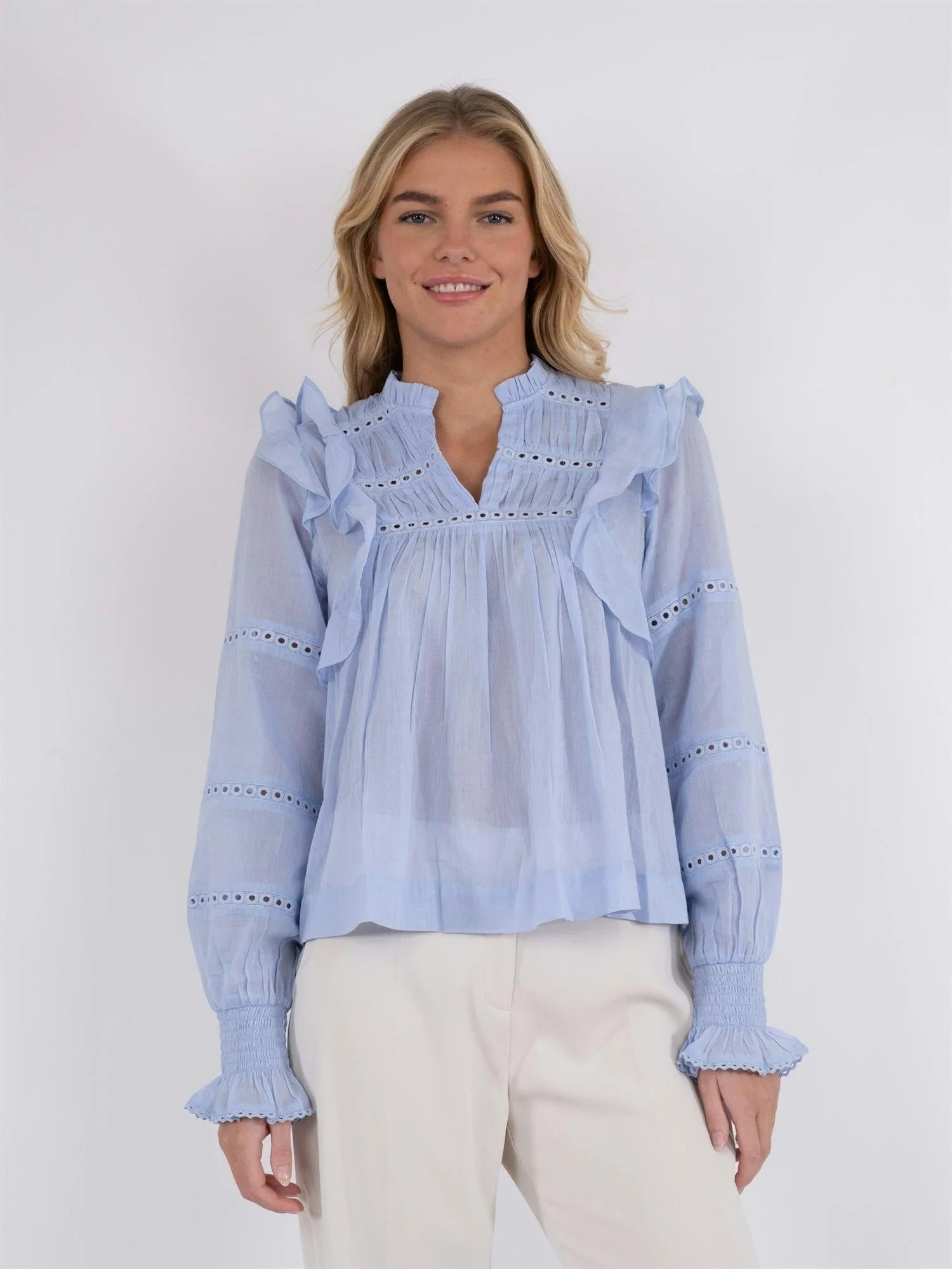 Aurika S Voile Blouse Light Blue - Image 4