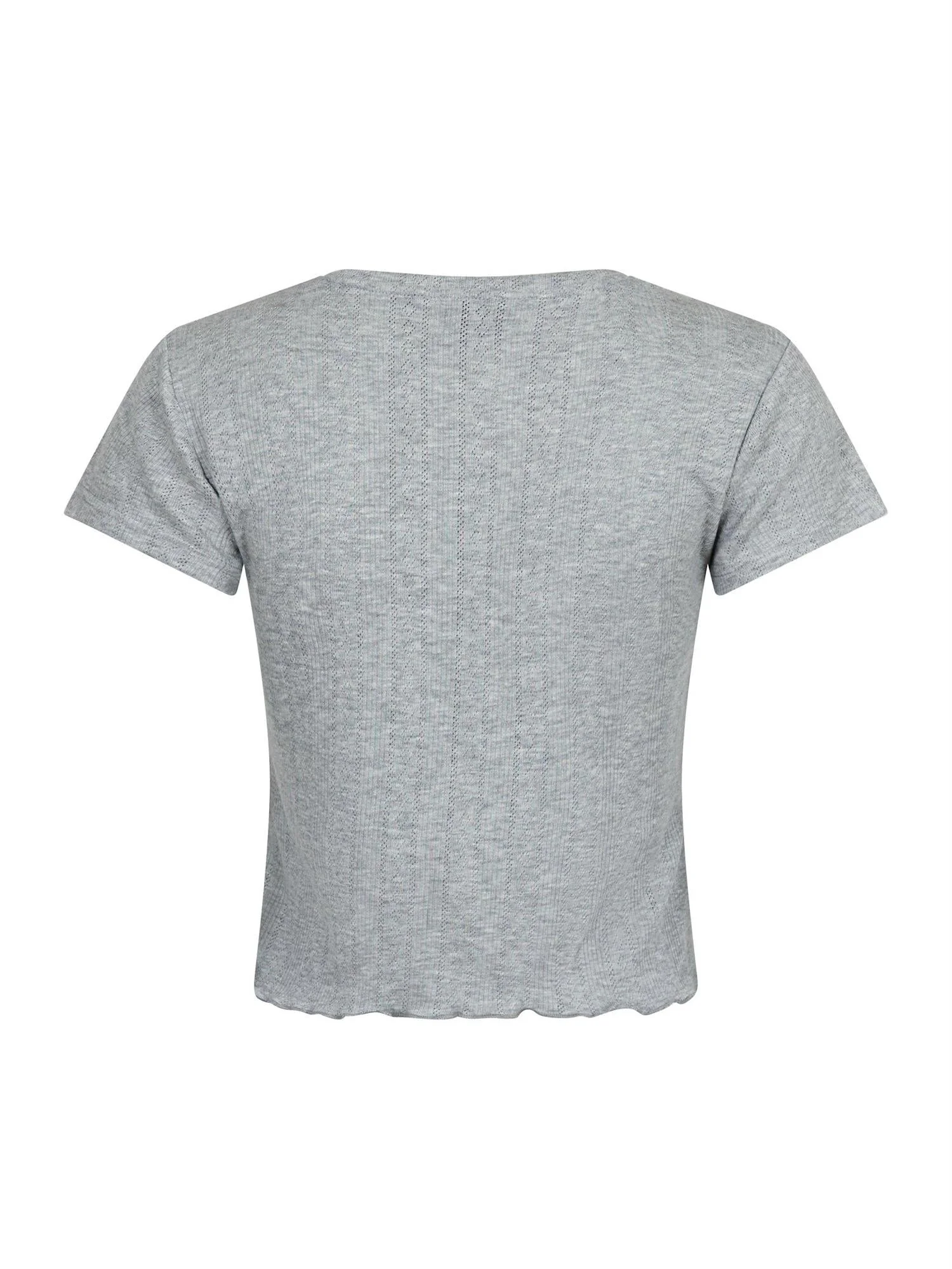 Lonnie Pointelle Top Light Grey - Image 5