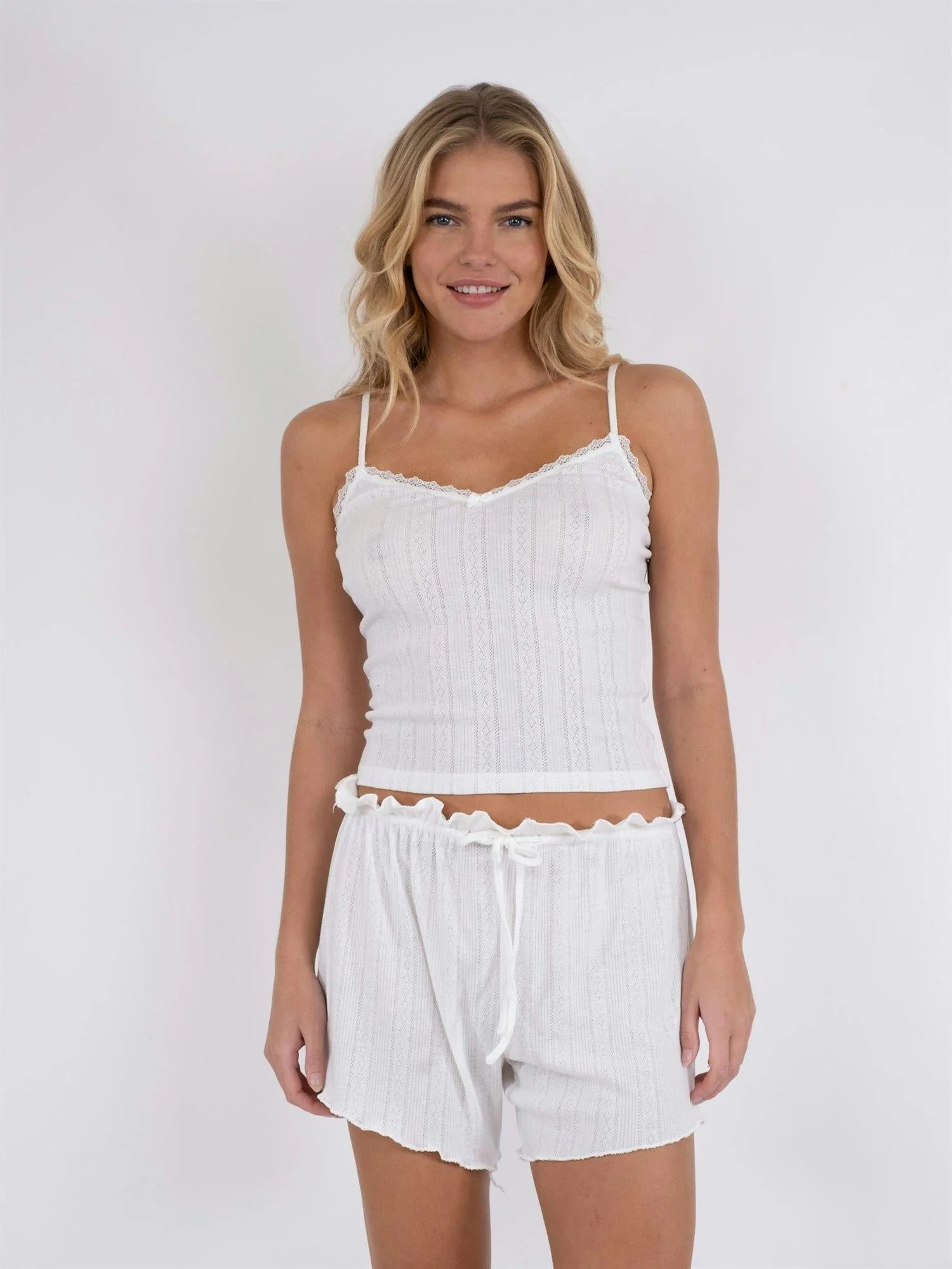 Lindsay Pointelle Top White - Image 4