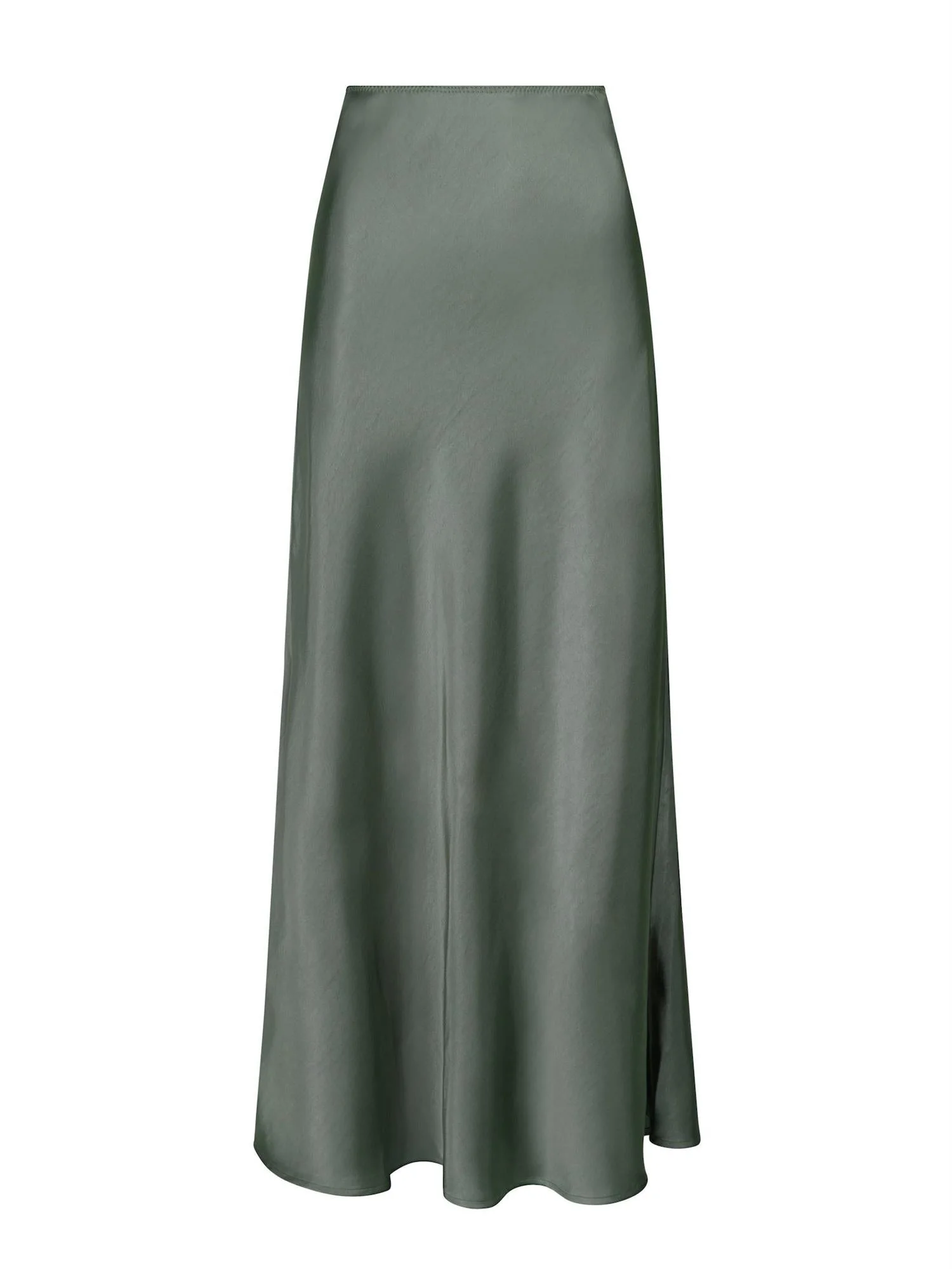Vicky Heavy Sateen Skirt Smoke Green - Image 2