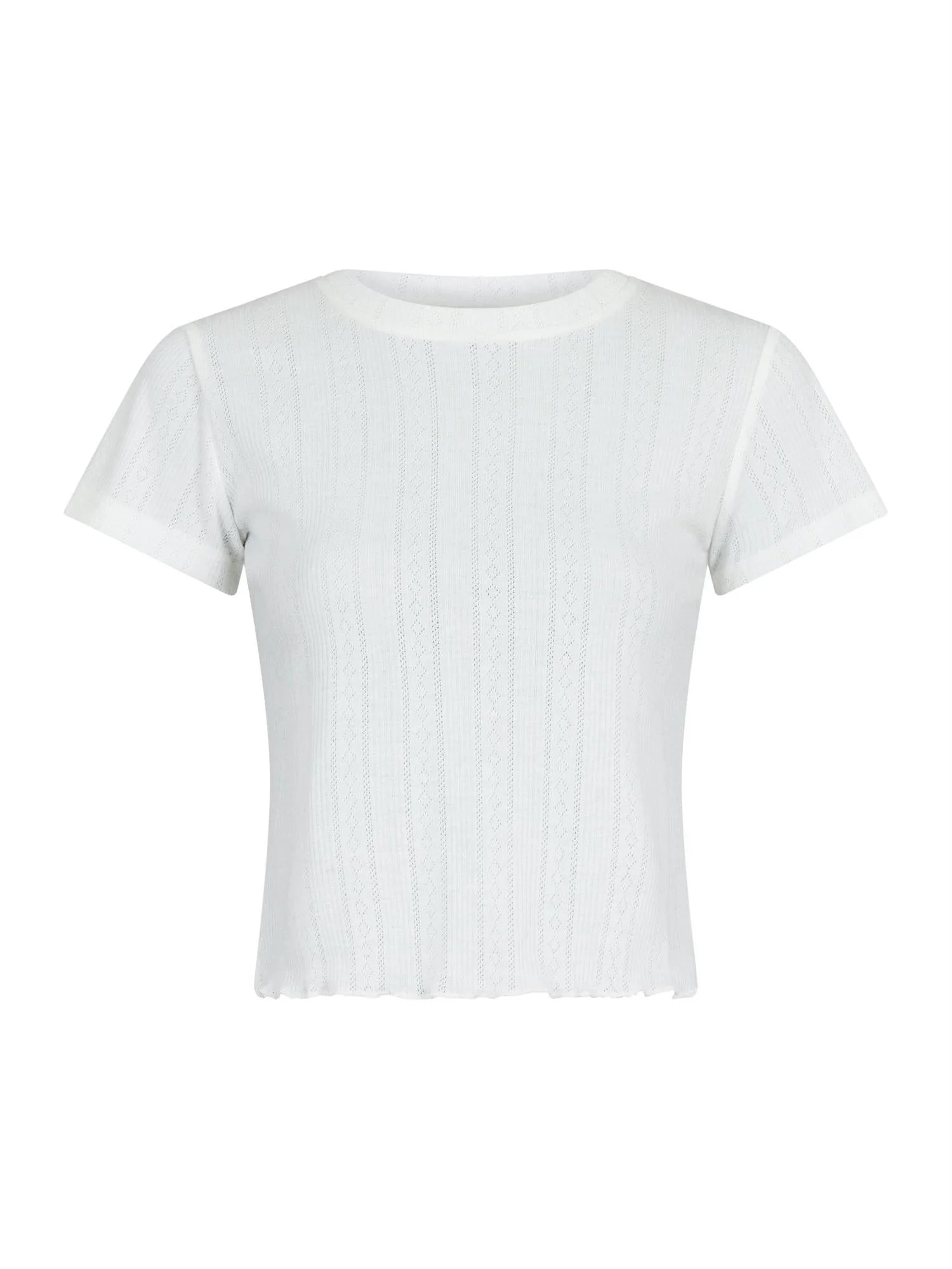 Lonnie Pointelle Top White