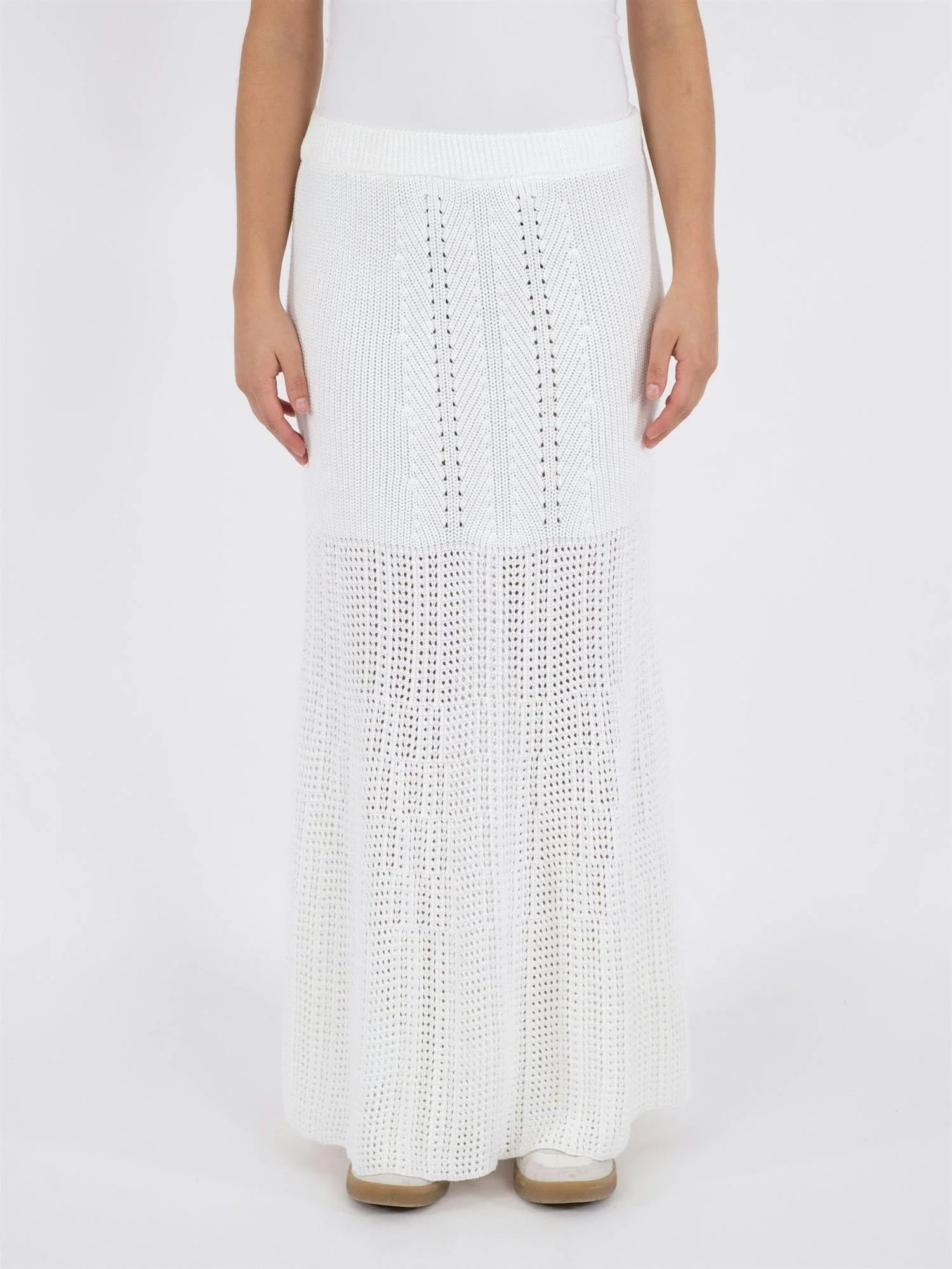 Lyric Crochet Knit Skirt White - Image 4