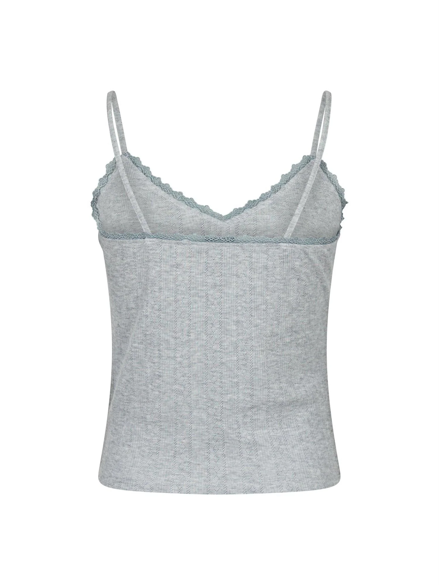Lindsay Pointelle Top Light Grey - Image 6