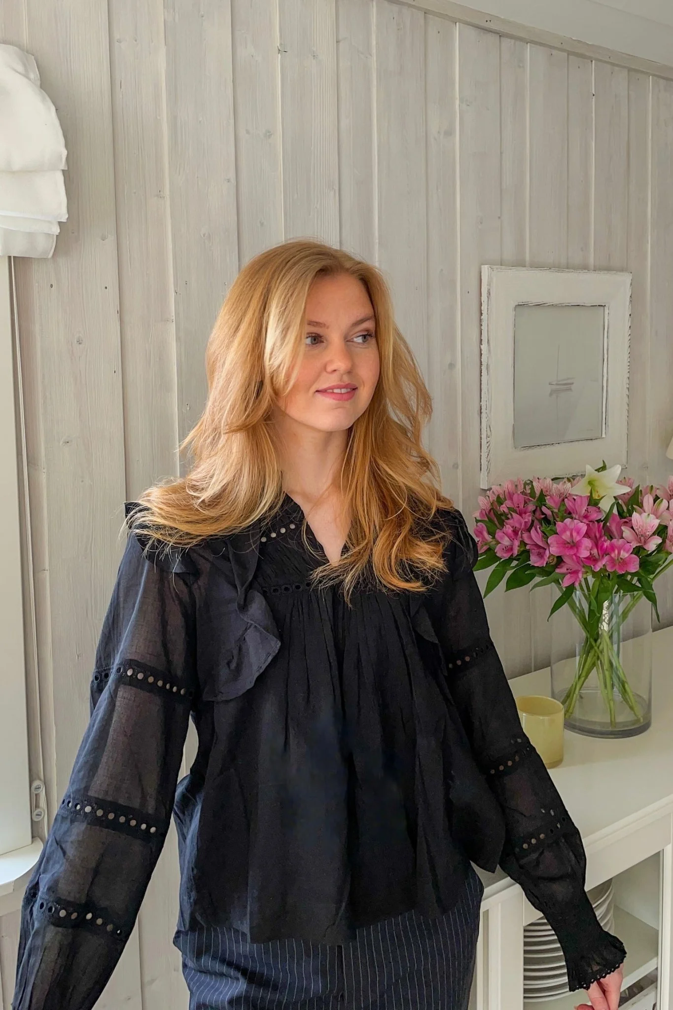 Aurika S Voile Blouse Black