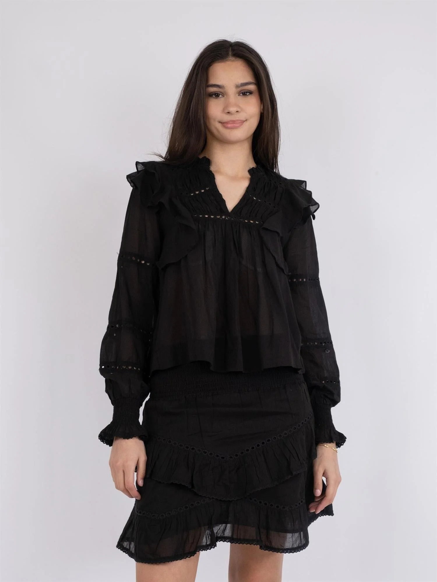 Aurika S Voile Blouse Black - Image 6