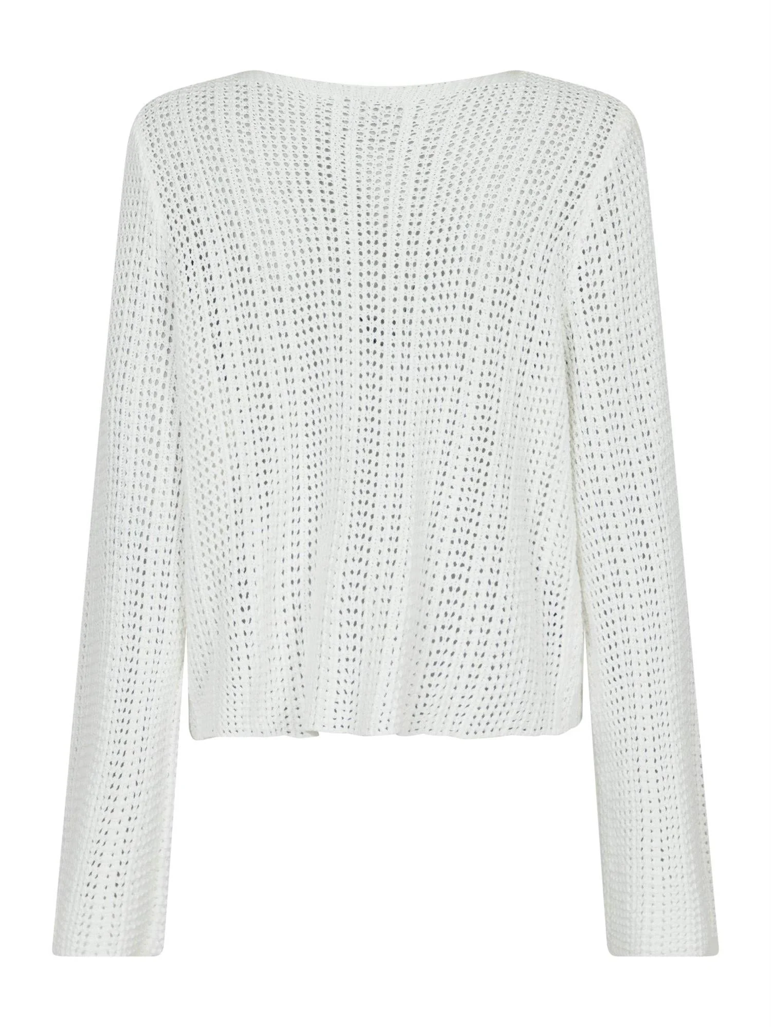 Bates Crochet Knit Cardigan White - Image 5