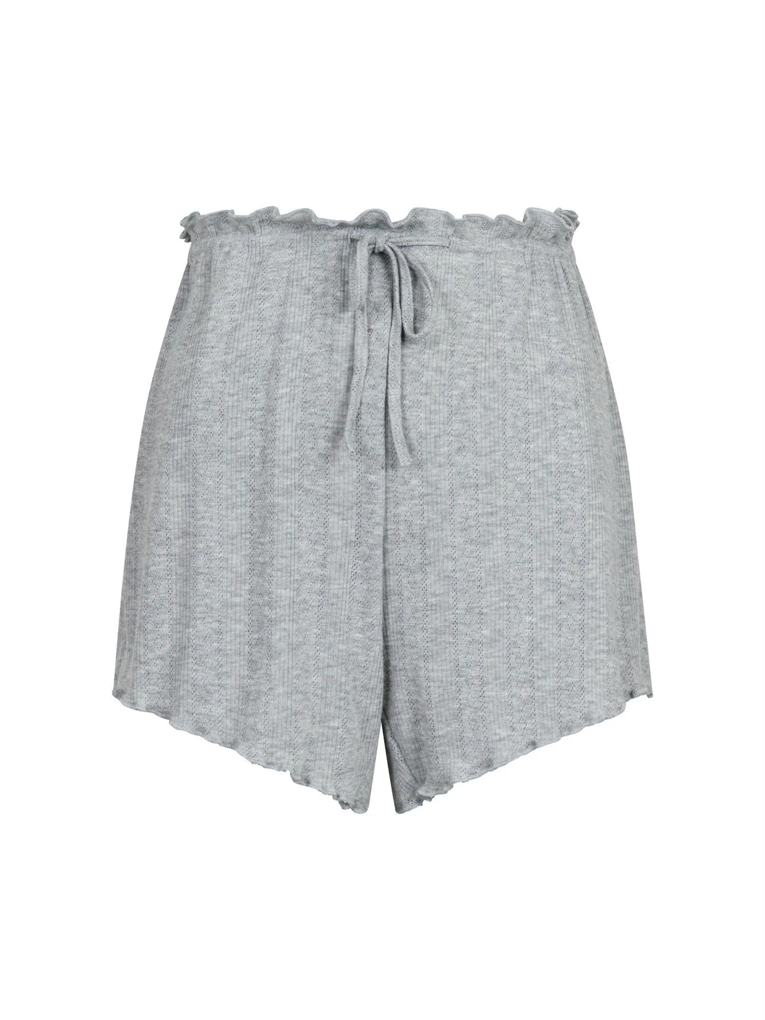 Merritt Pointelle Shorts Light Grey