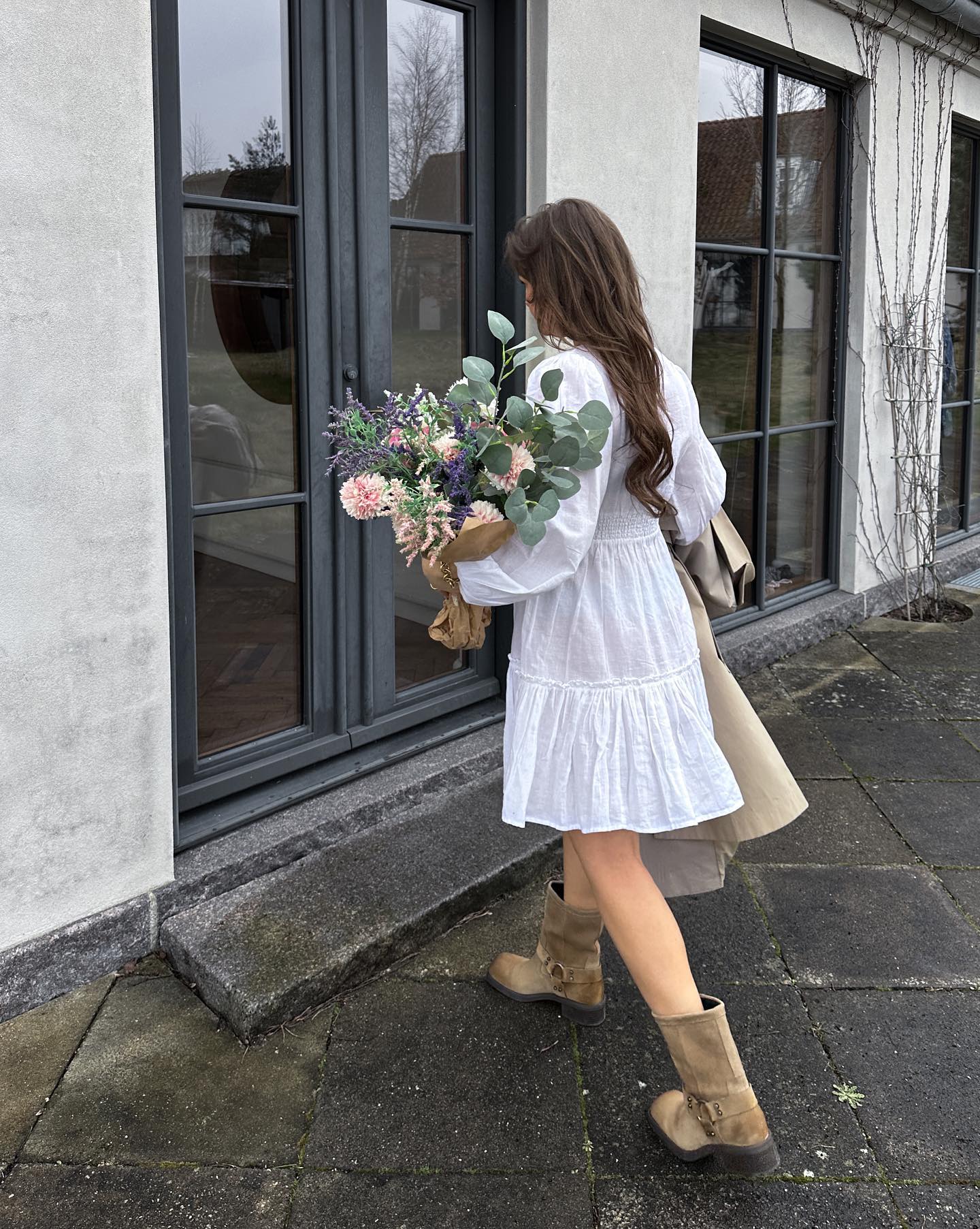 Rihana Linen Dress White - Image 3