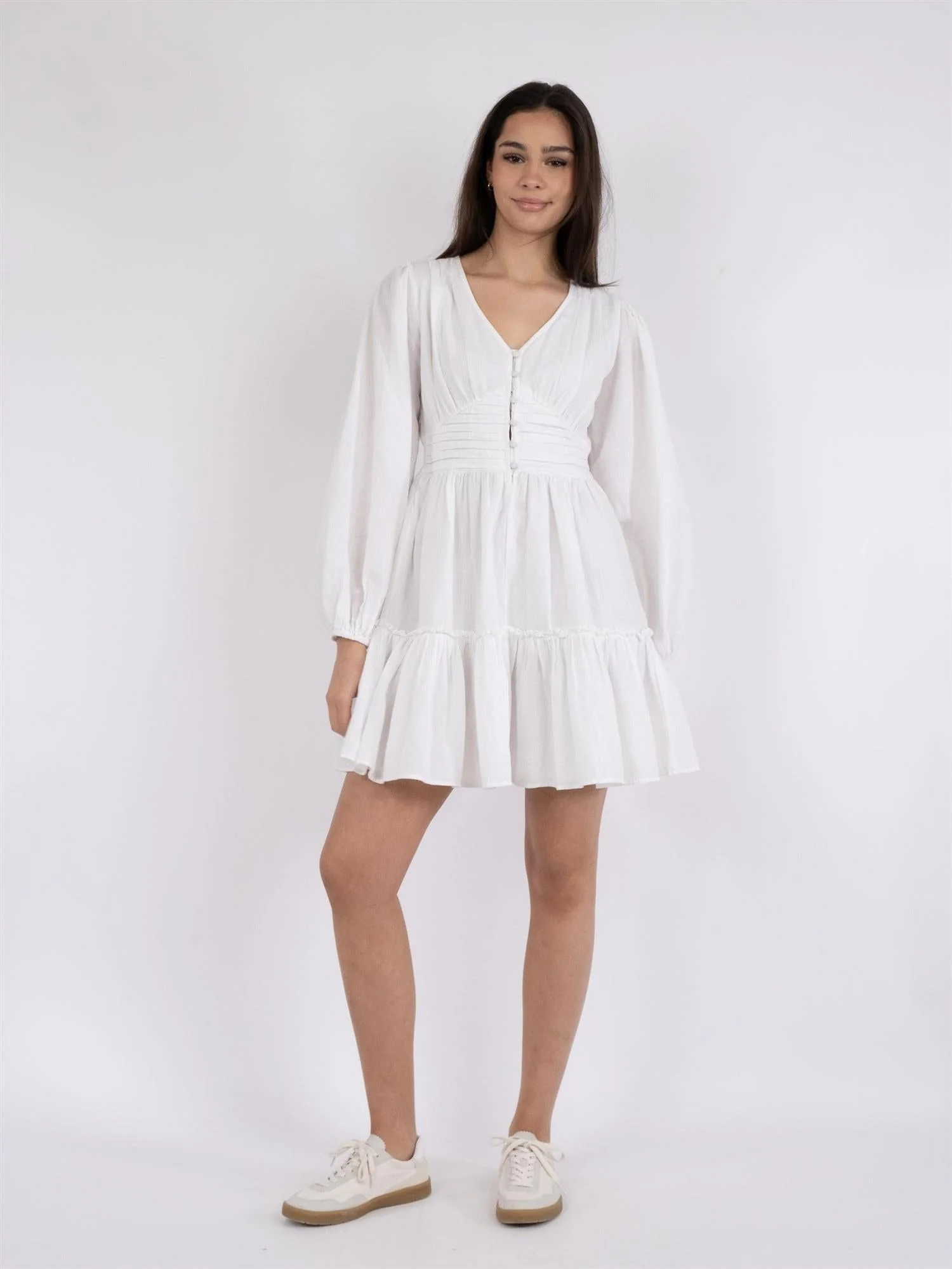 Rihana Linen Dress White - Image 5