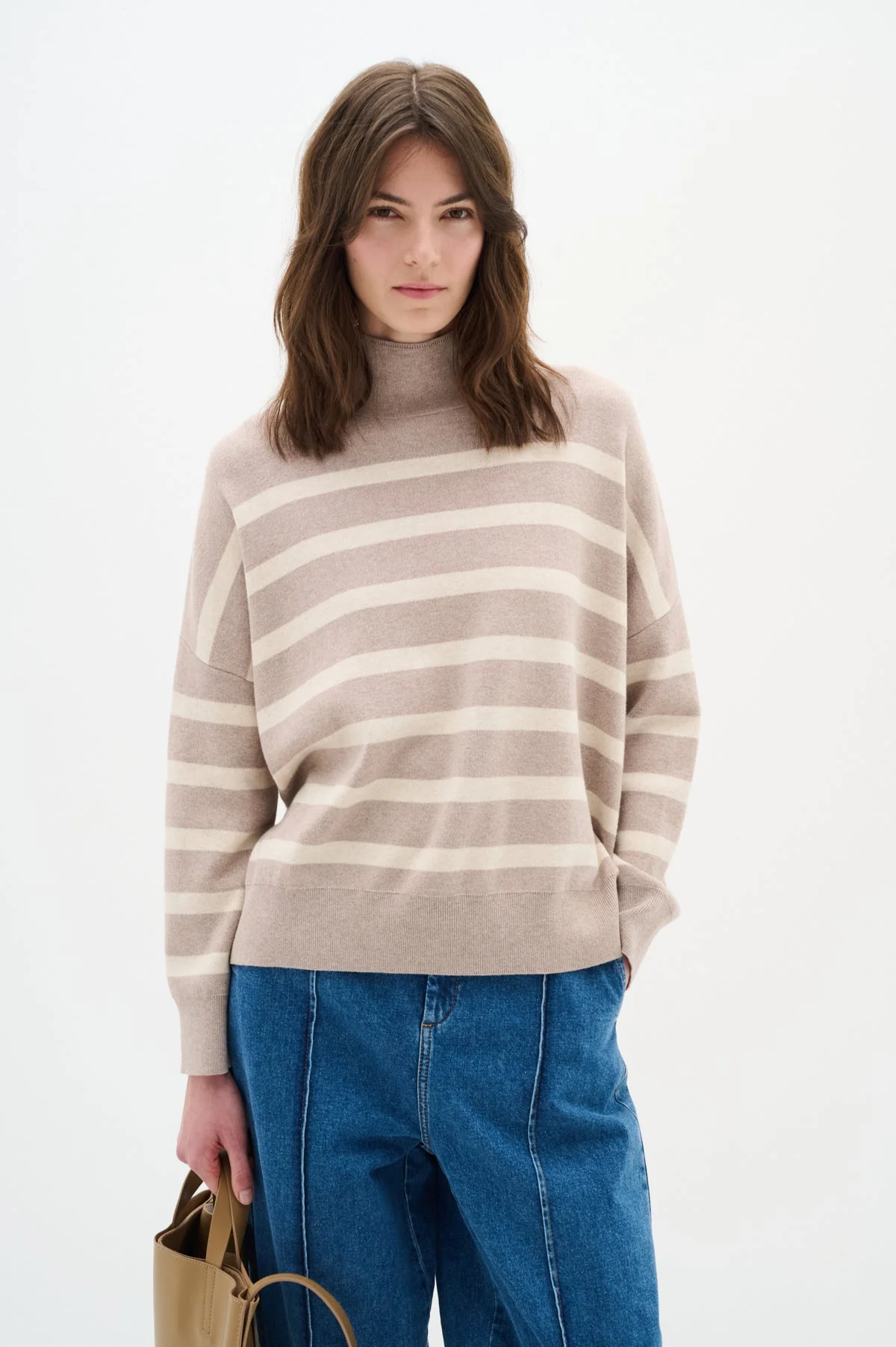 Tenleyiw Turtleneck Pullover Sandy Grey Melange/Haze - Image 2
