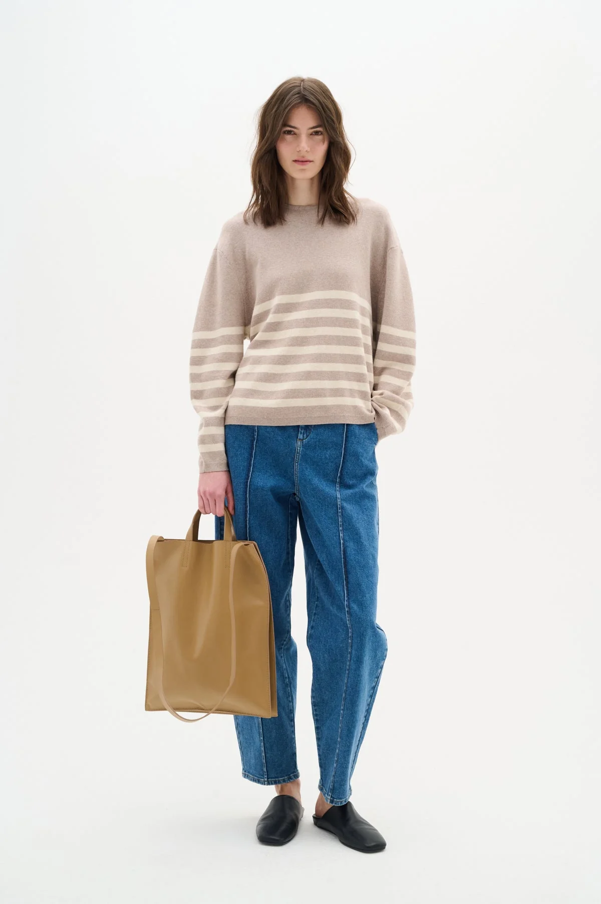 Tenleyiw Turtleneck Pullover Sandy Grey Melange/Haze - Image 3