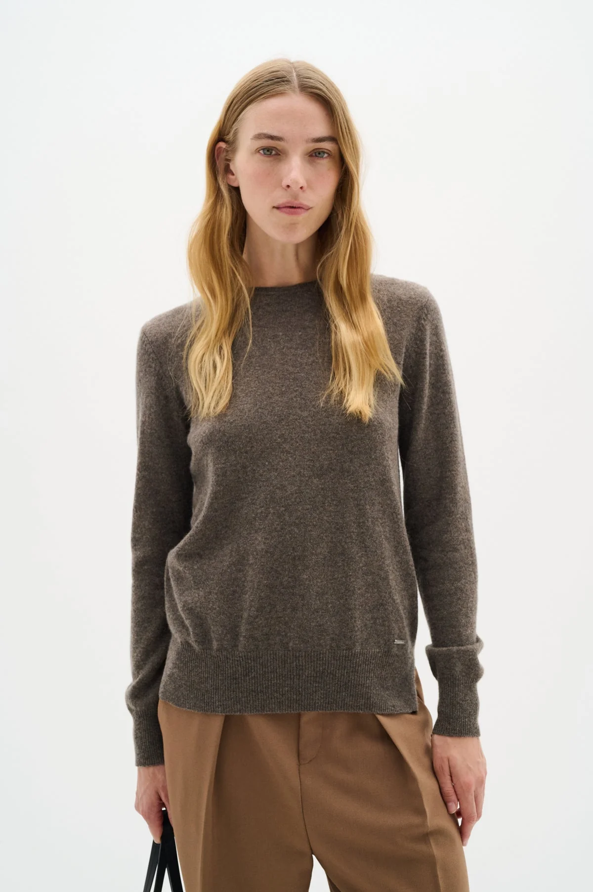 Lukkaiw Crew-Neck Pullover Brown Melange - Image 2