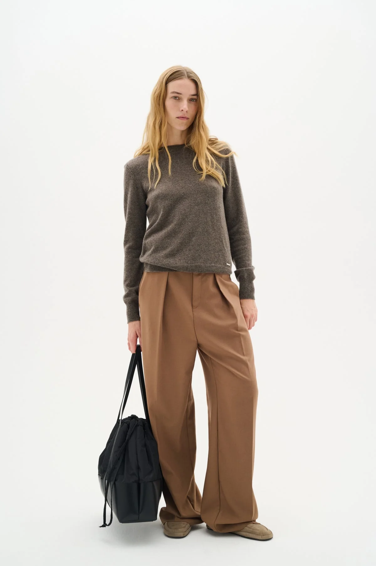 Lukkaiw Crew-Neck Pullover Brown Melange - Image 4
