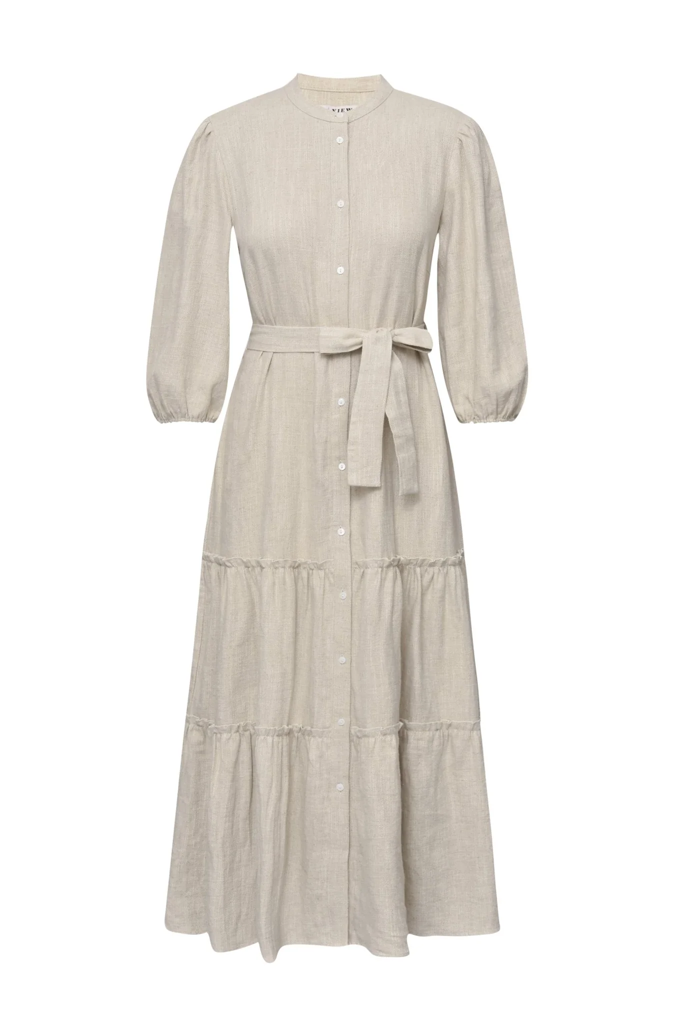 Linen Long Dress Light Sand - Image 2