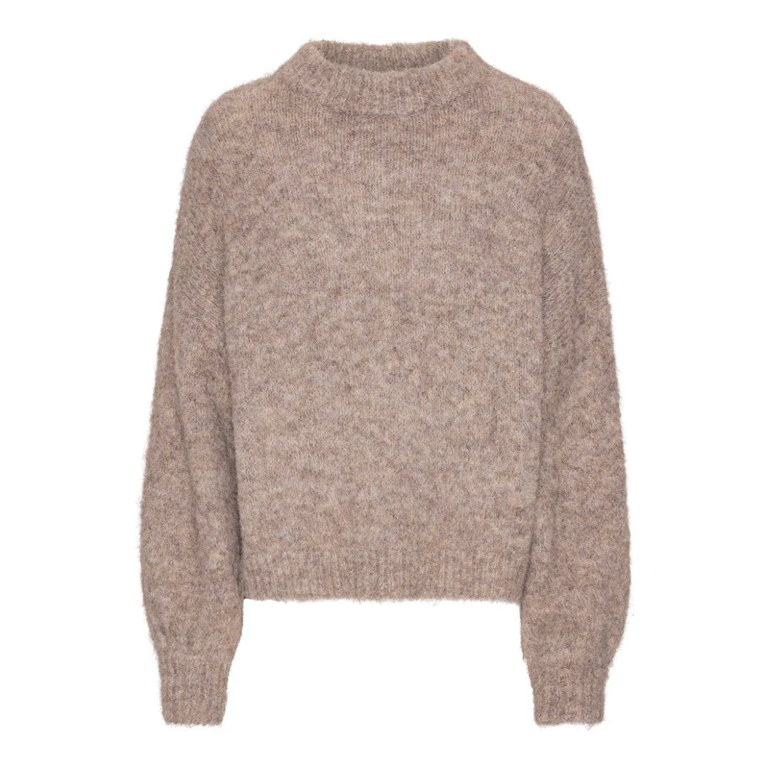 Patrisia Solid Knit Pullover Brown - Image 2